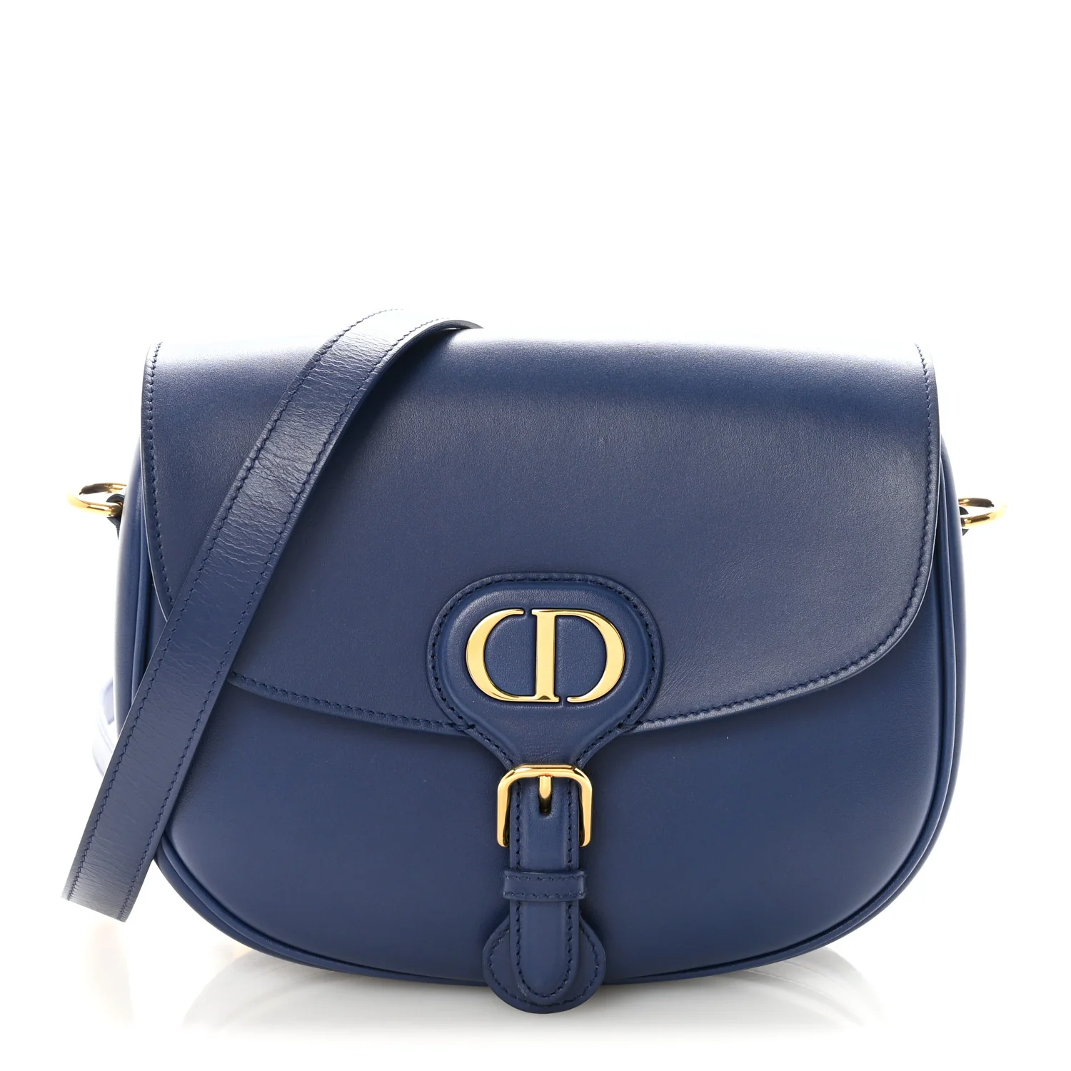 Box Calfskin Medium Bobby Flap Blue