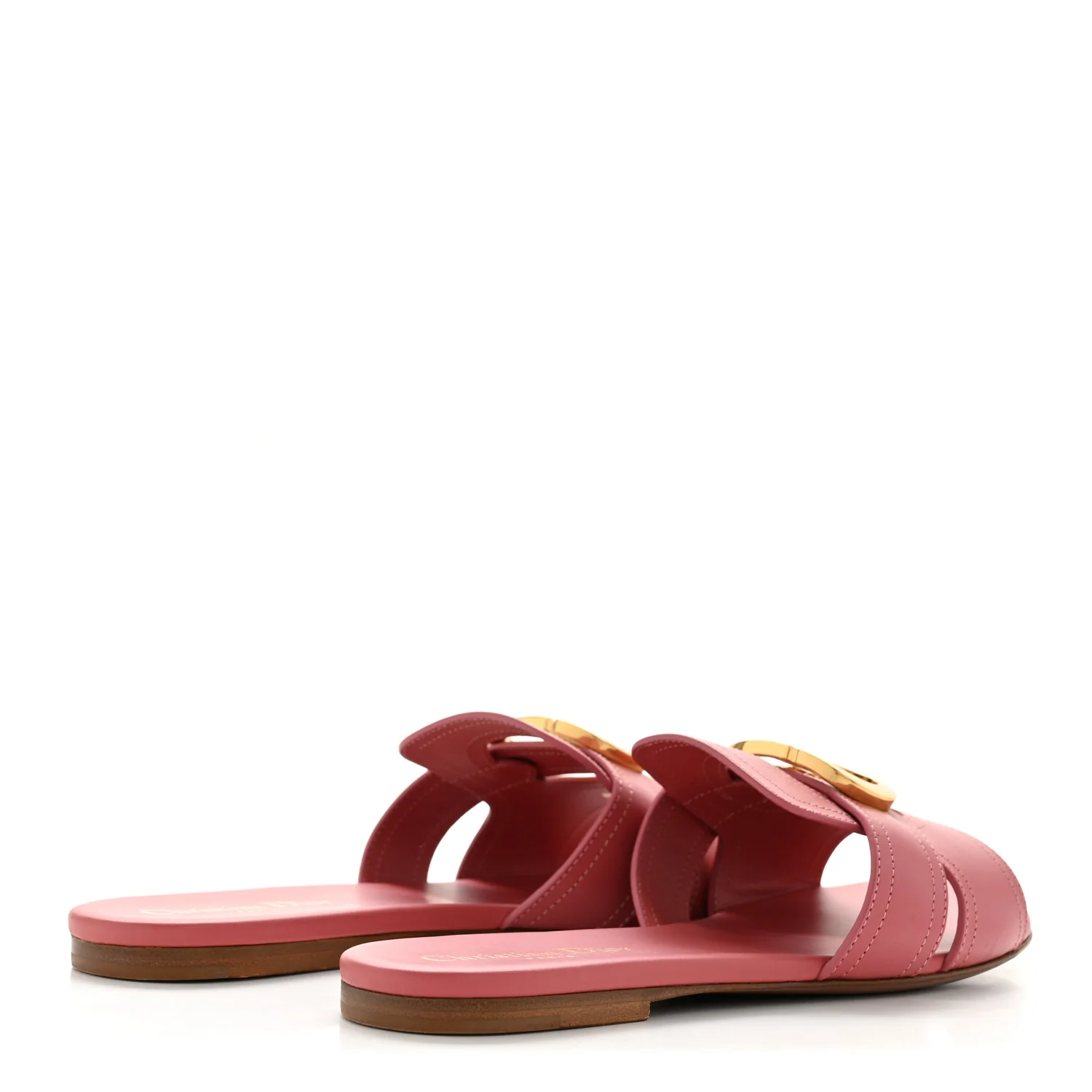 Calfskin 30 Montaigne Flat Slide Sandals 37 Dusty Pink - Image 5