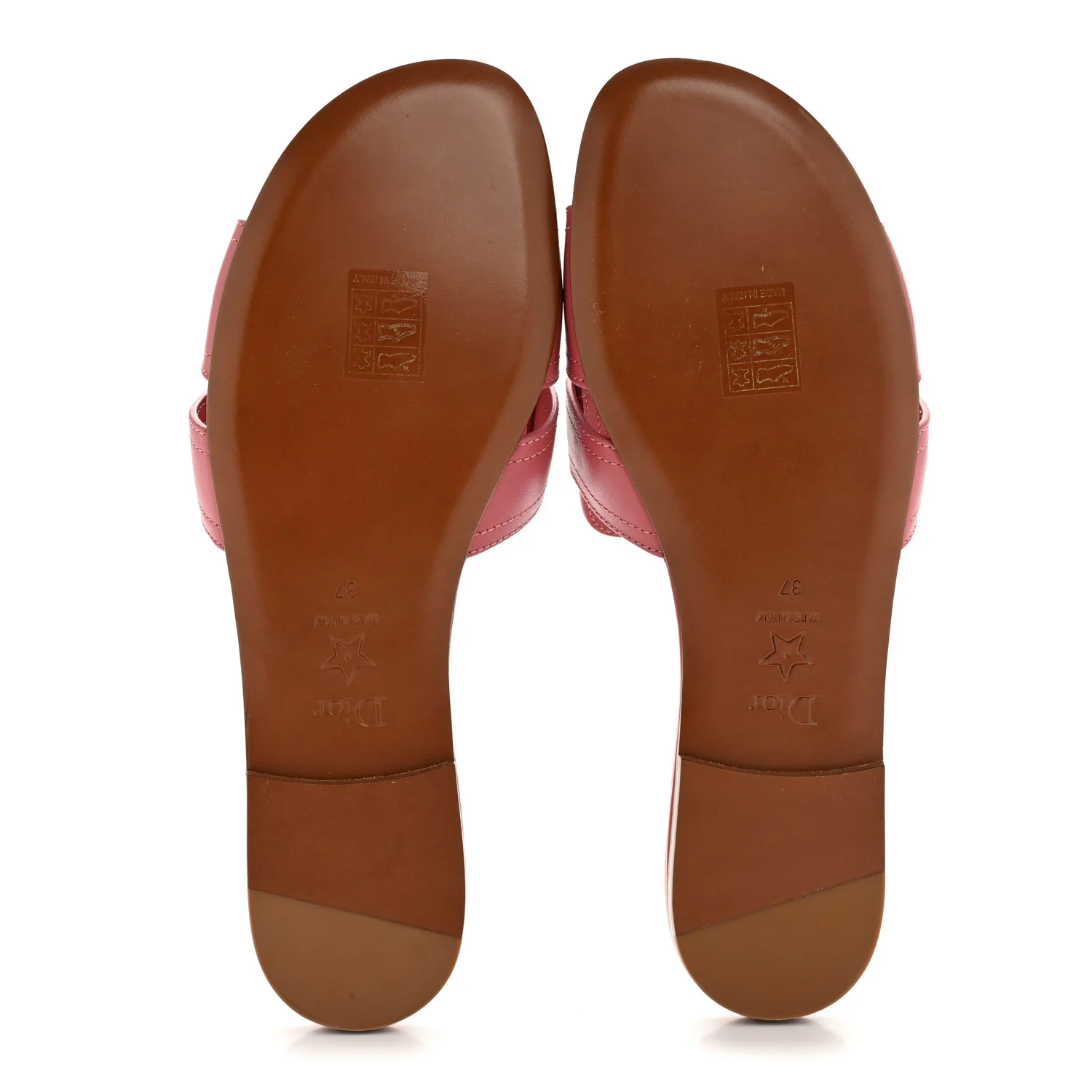 Calfskin 30 Montaigne Flat Slide Sandals 37 Dusty Pink - Image 6