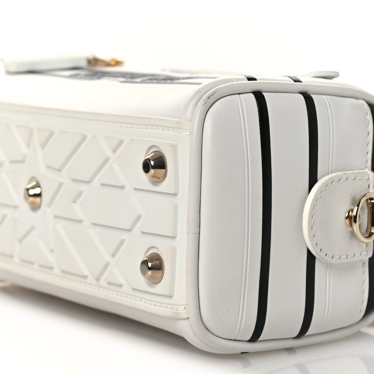 Calfskin Animal Print Micro Dior Vibe Zip Bowling Bag White Multicolor - Image 10