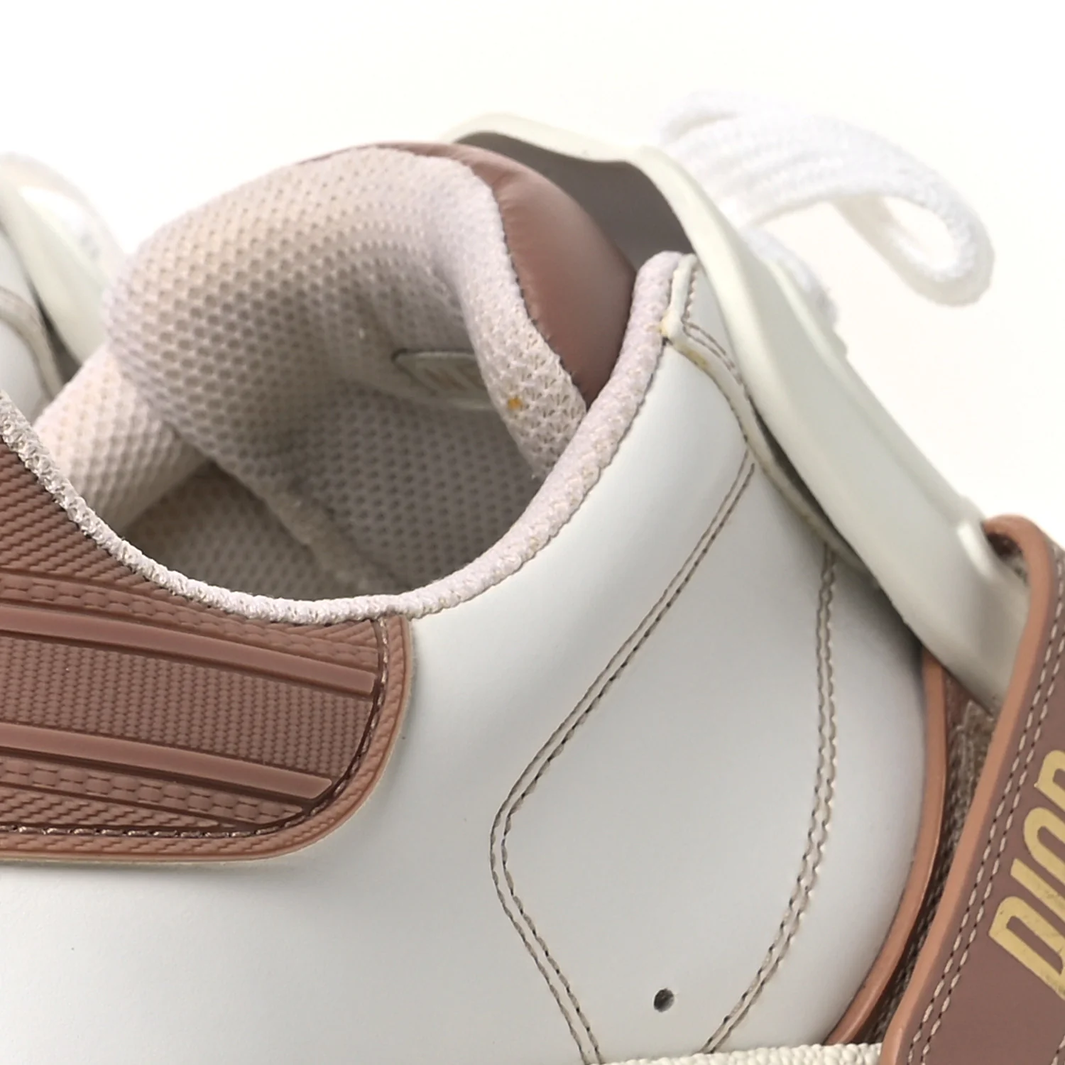 Calfskin Bi-Color Dior-ID Platform Sneakers 36.5 White Nude - Image 11