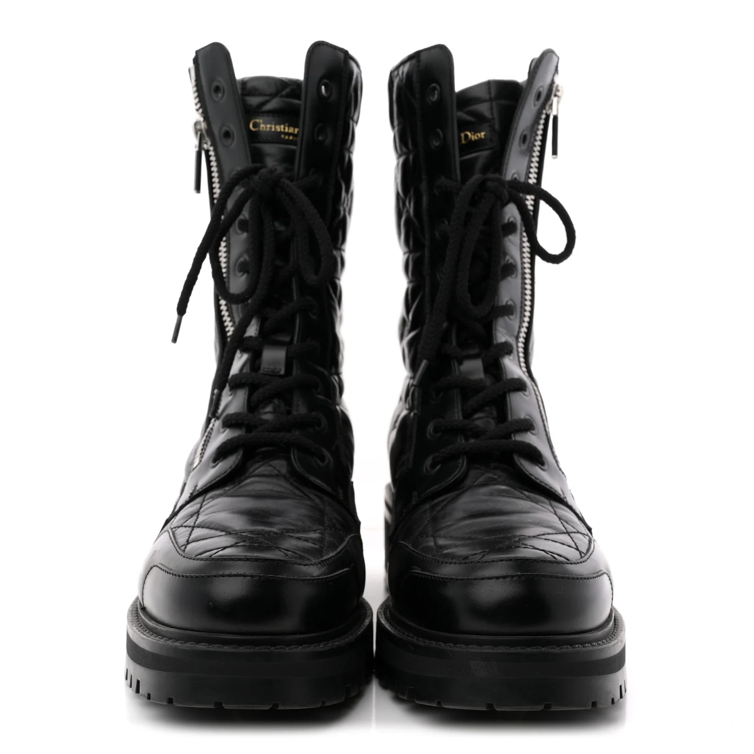 Calfskin Cannage D-Leader Ankle Boots 40.5 Black - Image 3