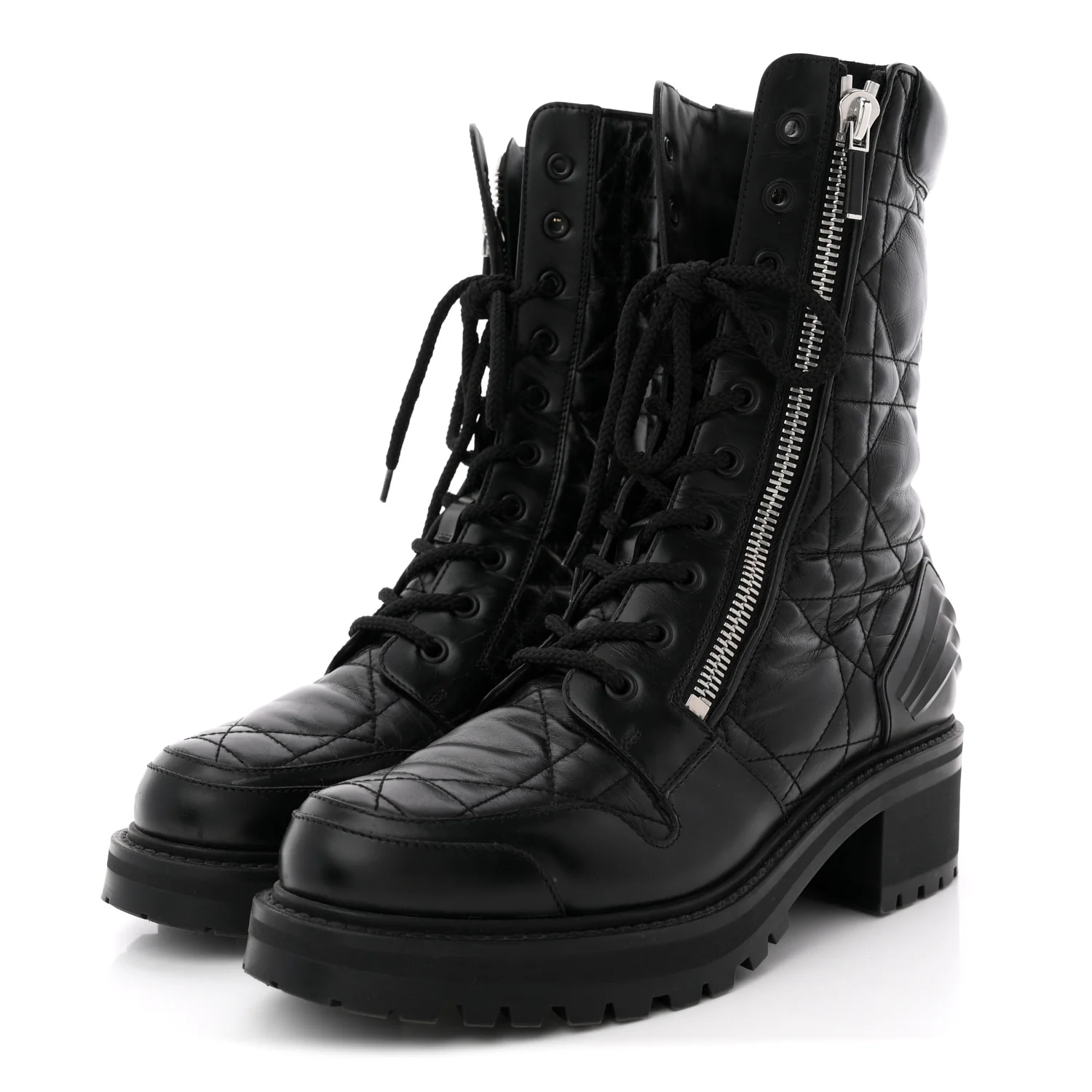 Calfskin Cannage D-Leader Ankle Boots 40.5 Black - Image 4