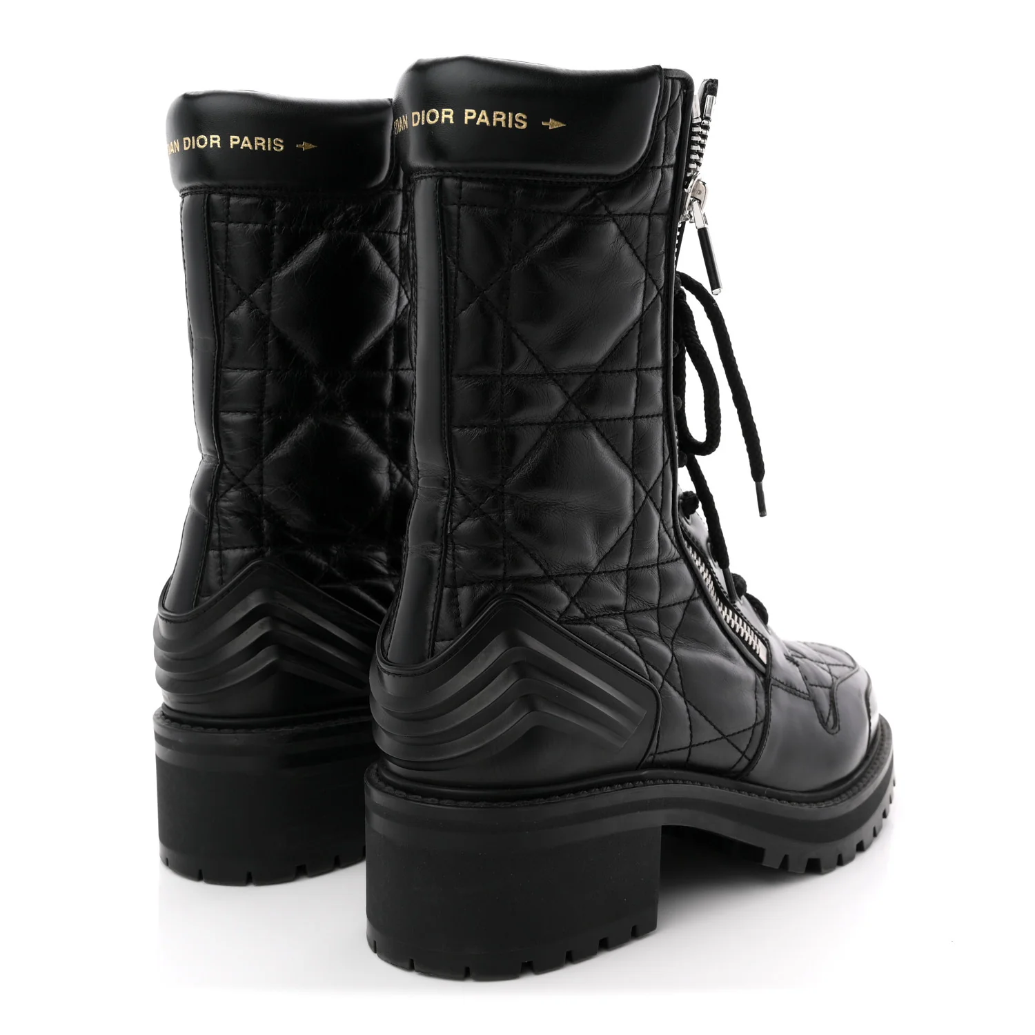 Calfskin Cannage D-Leader Ankle Boots 40.5 Black - Image 5