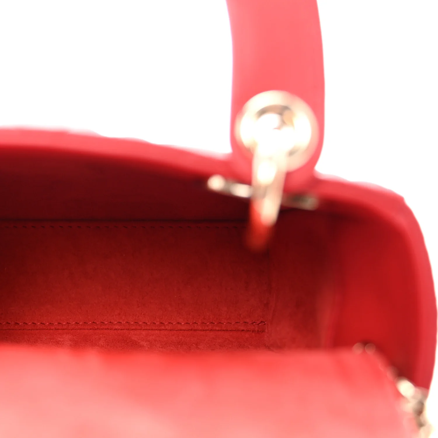 Calfskin Cannage Dioramour Mini Lady Dior Bag Bright Red - Image 5