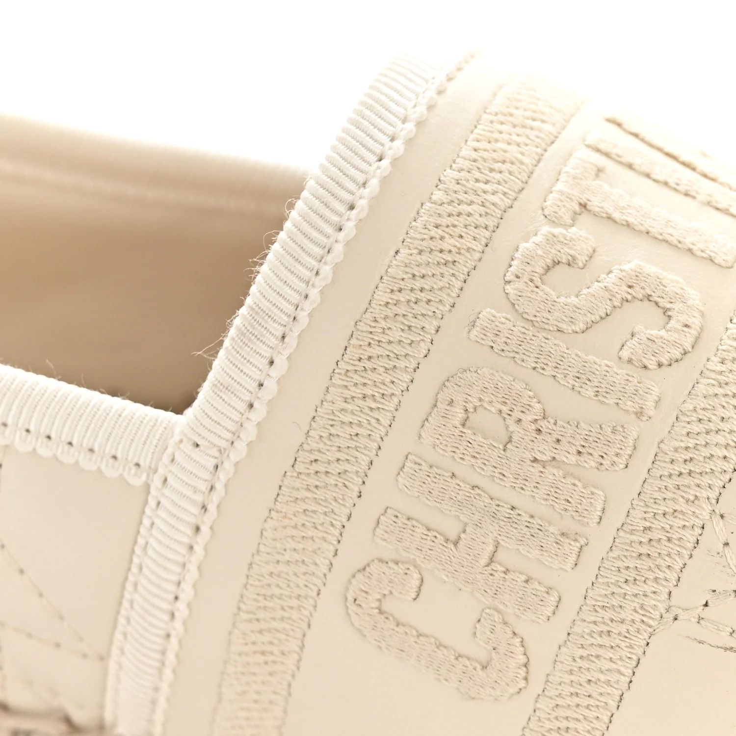 Calfskin Cannage Granville Espadrilles 38.5 Off White - Image 11