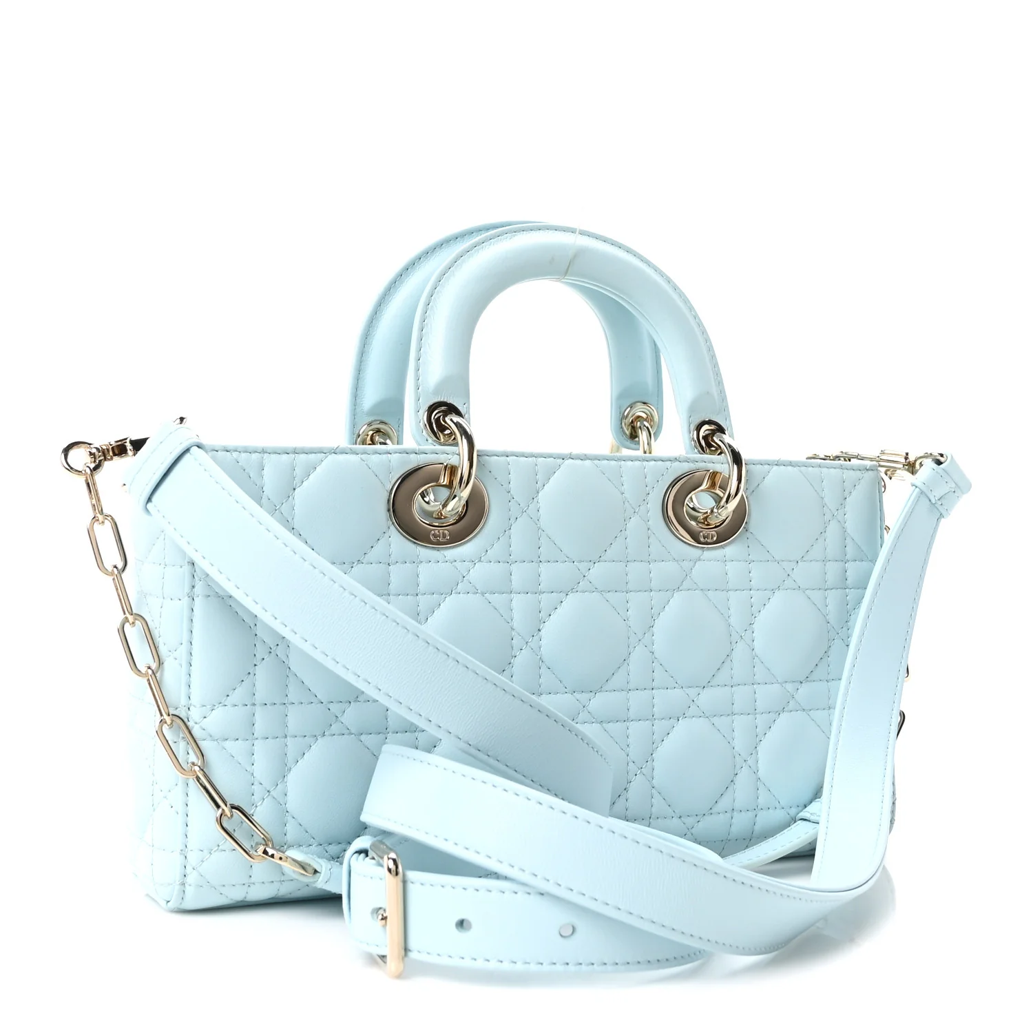 Calfskin Cannage Medium Lady D-Joy Placid Blue - Image 2