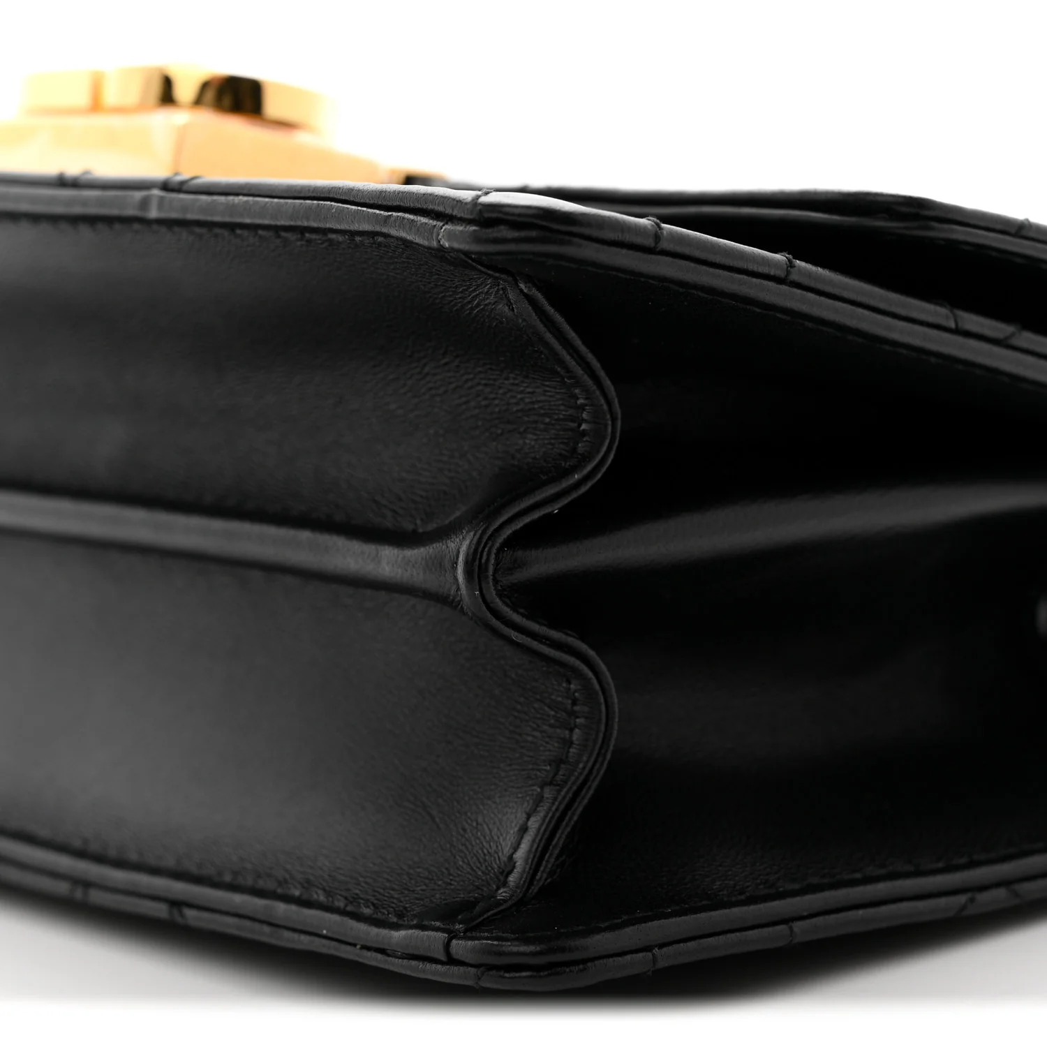 Calfskin Cannage Mini Ange Bag Black - Image 9