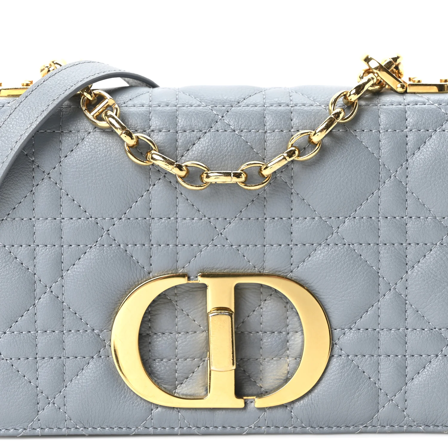 Calfskin Cannage Small Caro Bag Cloud Blue - Image 8