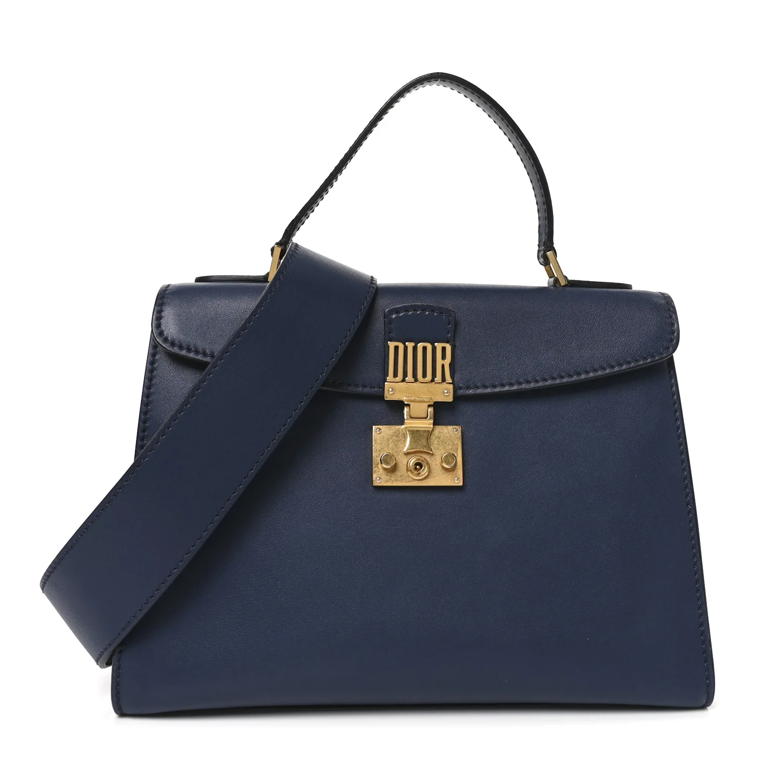 Calfskin Dioraddict Top Handle Navy Blue