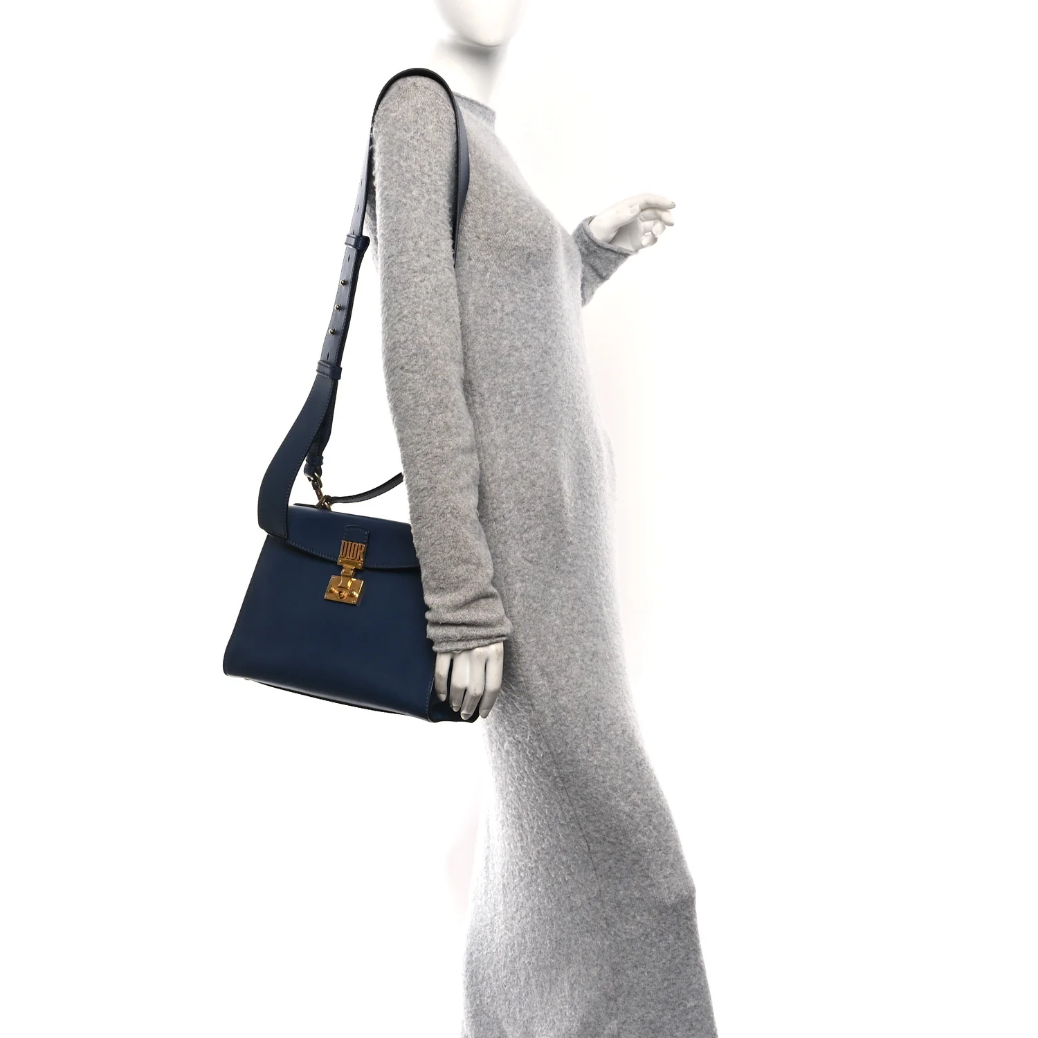 Calfskin Dioraddict Top Handle Navy Blue - Image 2