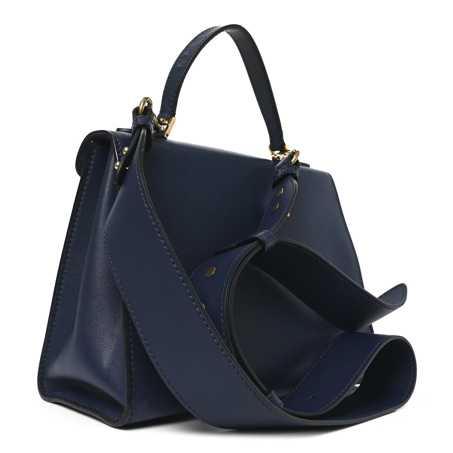 Calfskin Dioraddict Top Handle Navy Blue - Image 3