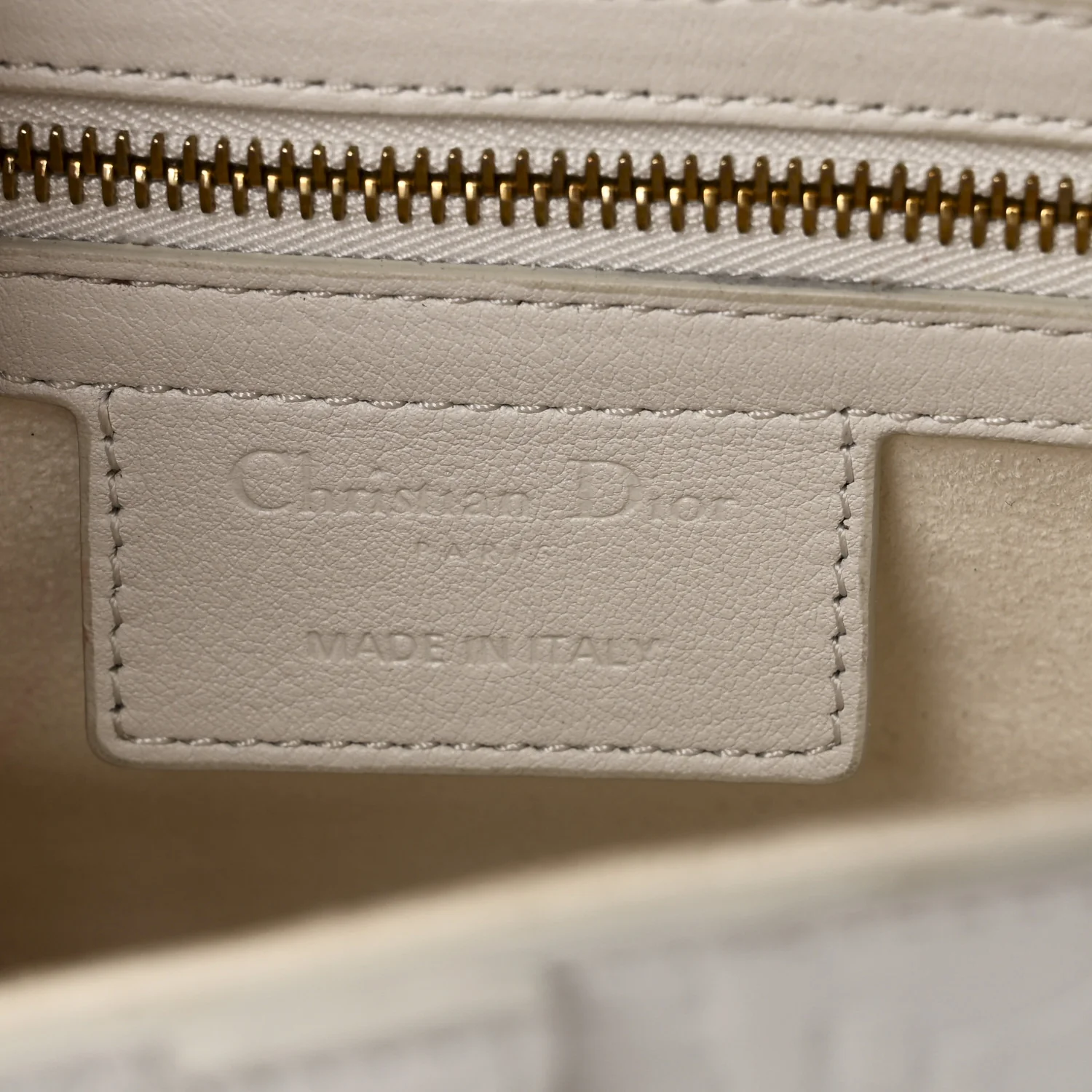 Calfskin Embossed Oblique Saddle Bag White - Image 6