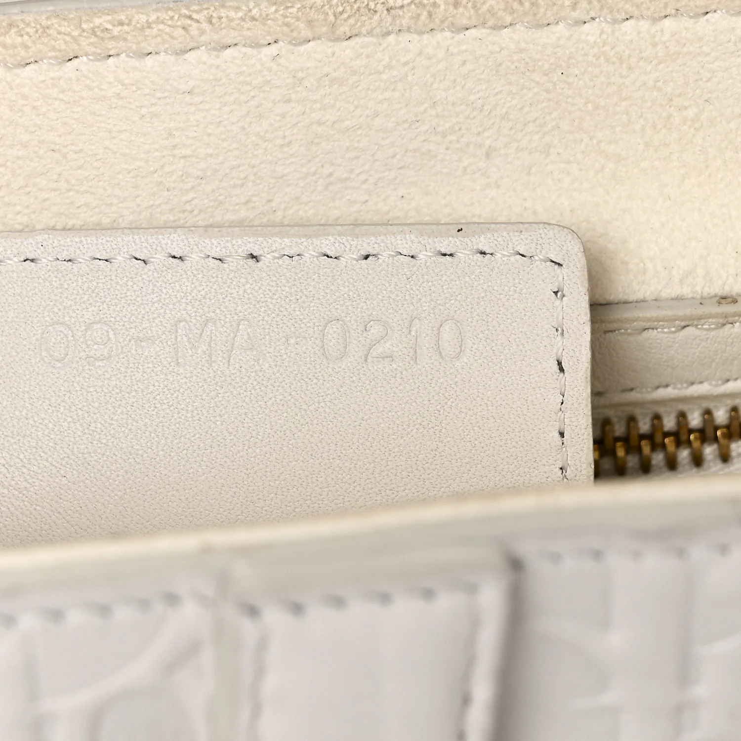 Calfskin Embossed Oblique Saddle Bag White - Image 7