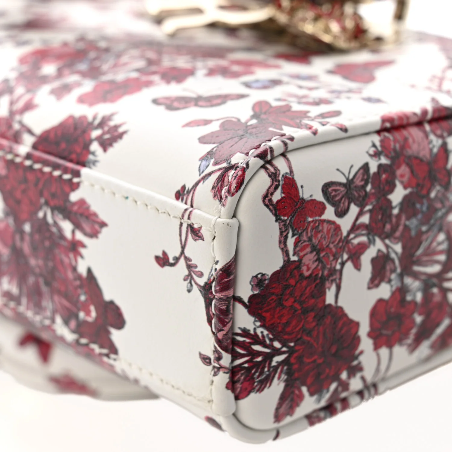 Calfskin Le Coeur Des Papillons Small Lady D-Joy White - Image 10