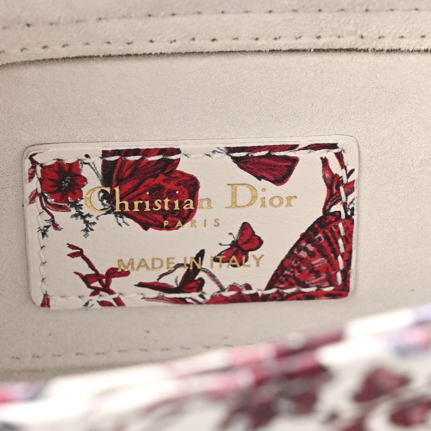 Calfskin Le Coeur Des Papillons Small Lady D-Joy White - Image 5