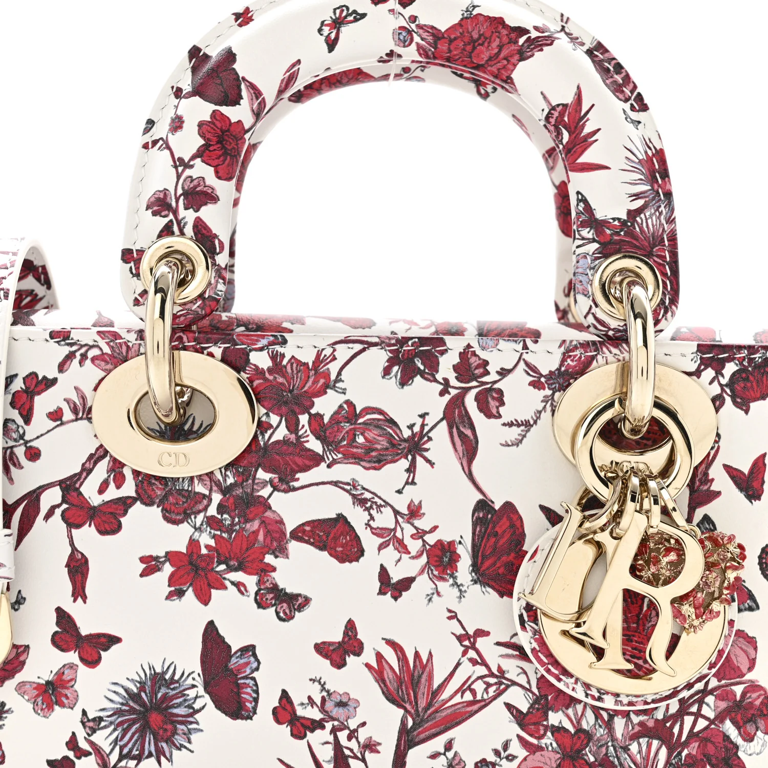 Calfskin Le Coeur Des Papillons Small Lady D-Joy White - Image 7
