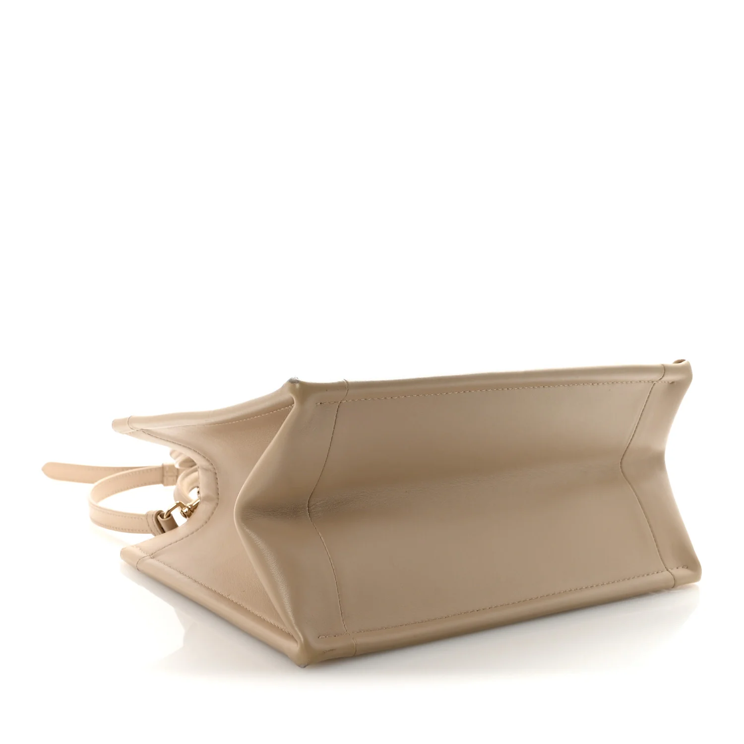 Calfskin Macro Cannage Small Book Tote Taupe - Image 4