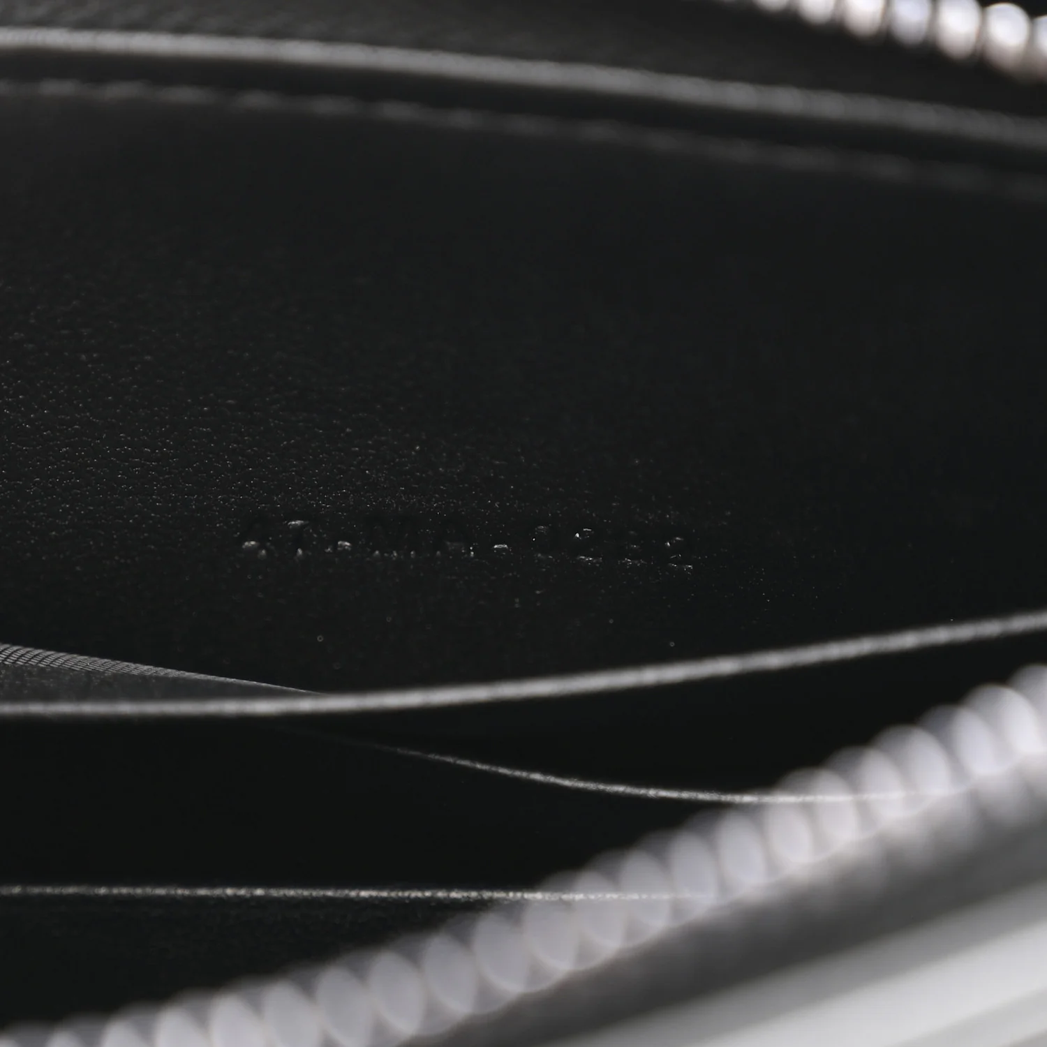 Calfskin Macrocannage Diamond Caro Zipped Pouch With Chain Black - Image 7