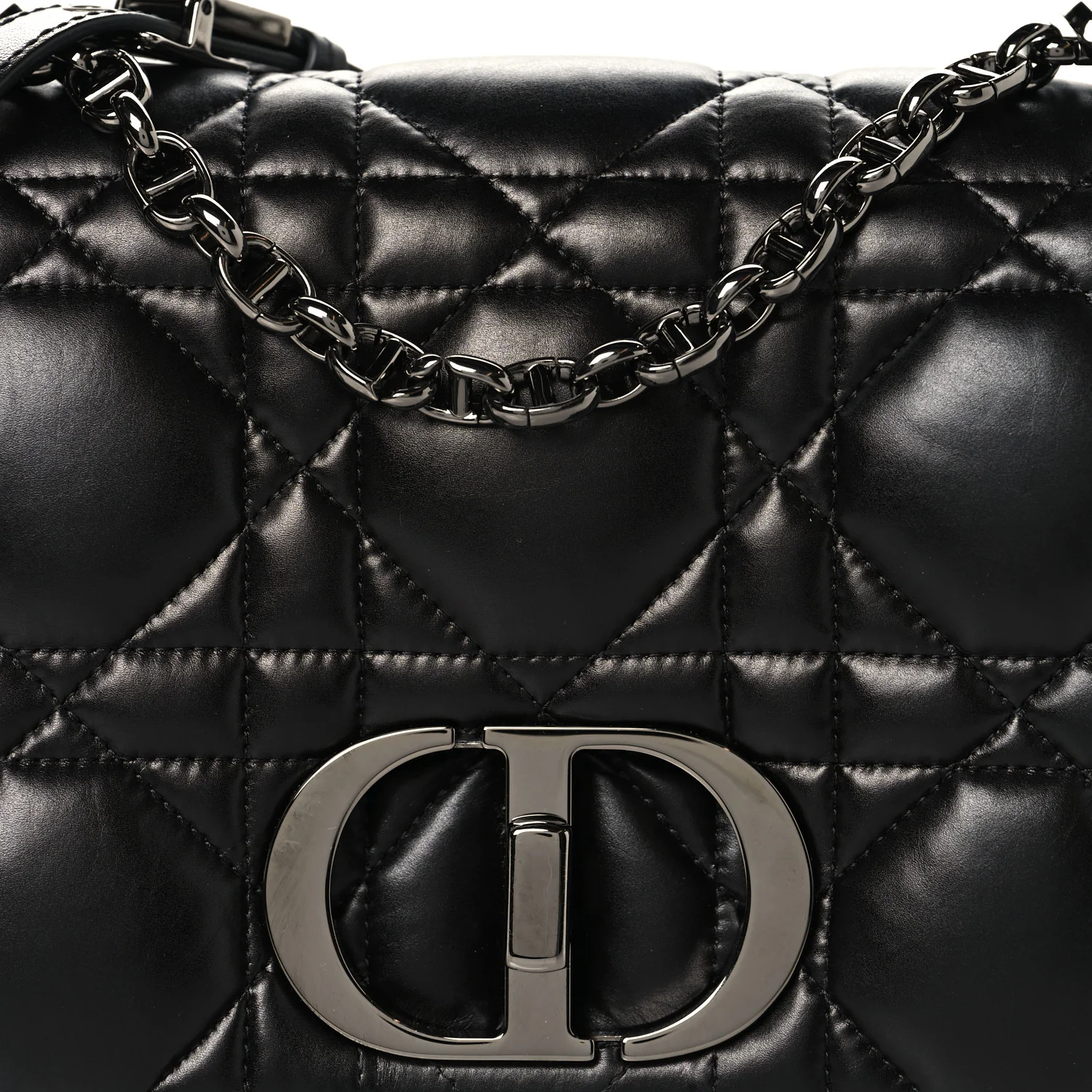 Calfskin Macrocannage Large Caro Bag Black - Image 8