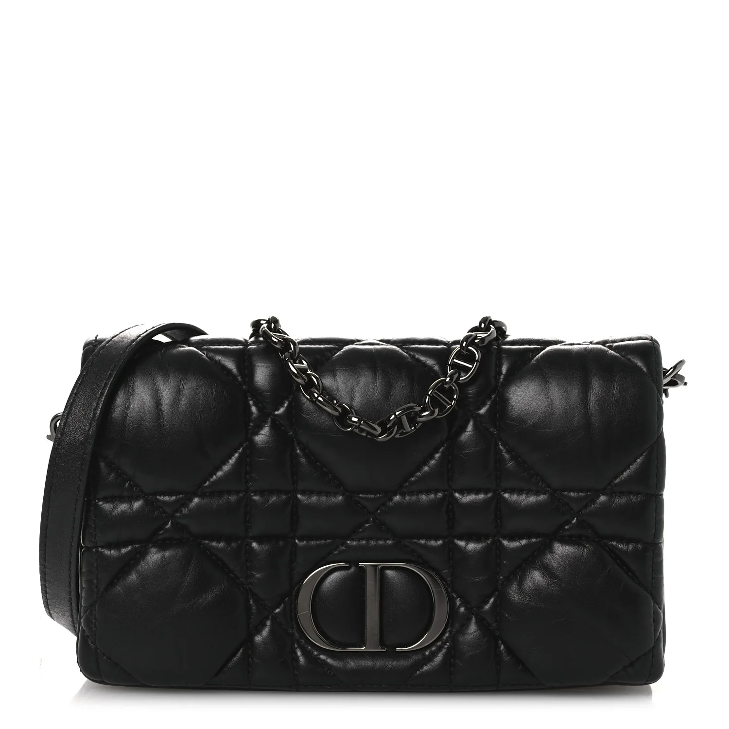 Calfskin Macrocannage Mini Caro Bag Black