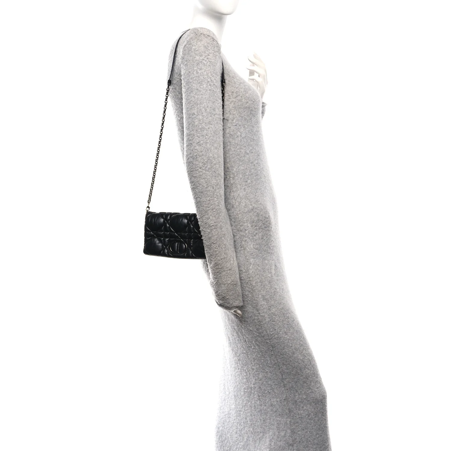 Calfskin Macrocannage Mini Caro Bag Black - Image 2