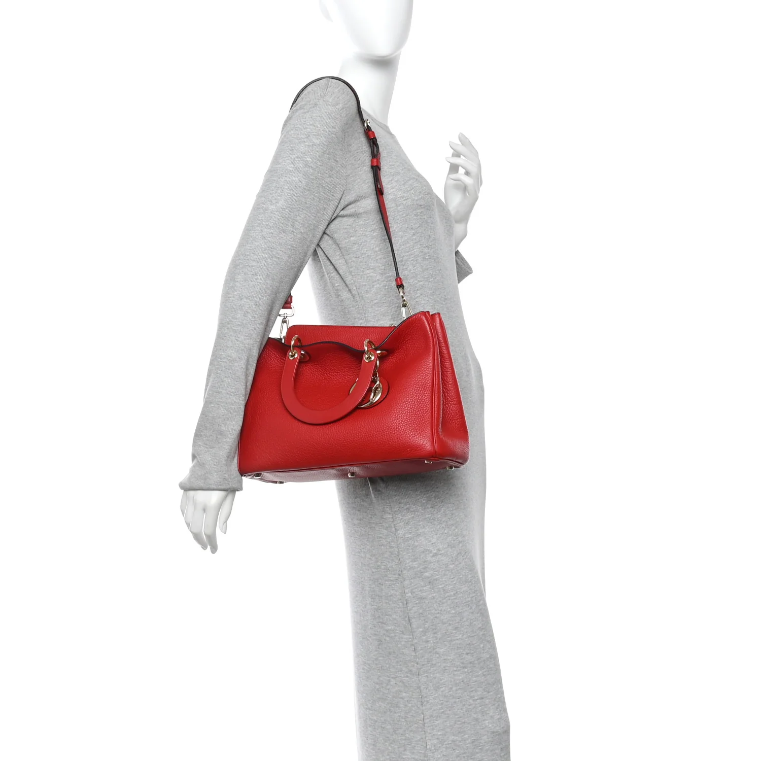 Calfskin Medium Diorissimo Tote Red - Image 2
