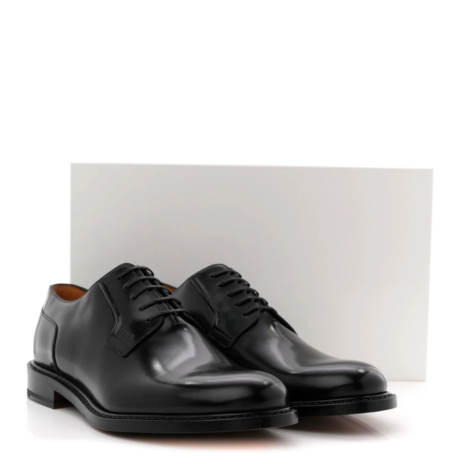 Calfskin Mens Derby Shoes 42.5 Black - Image 11