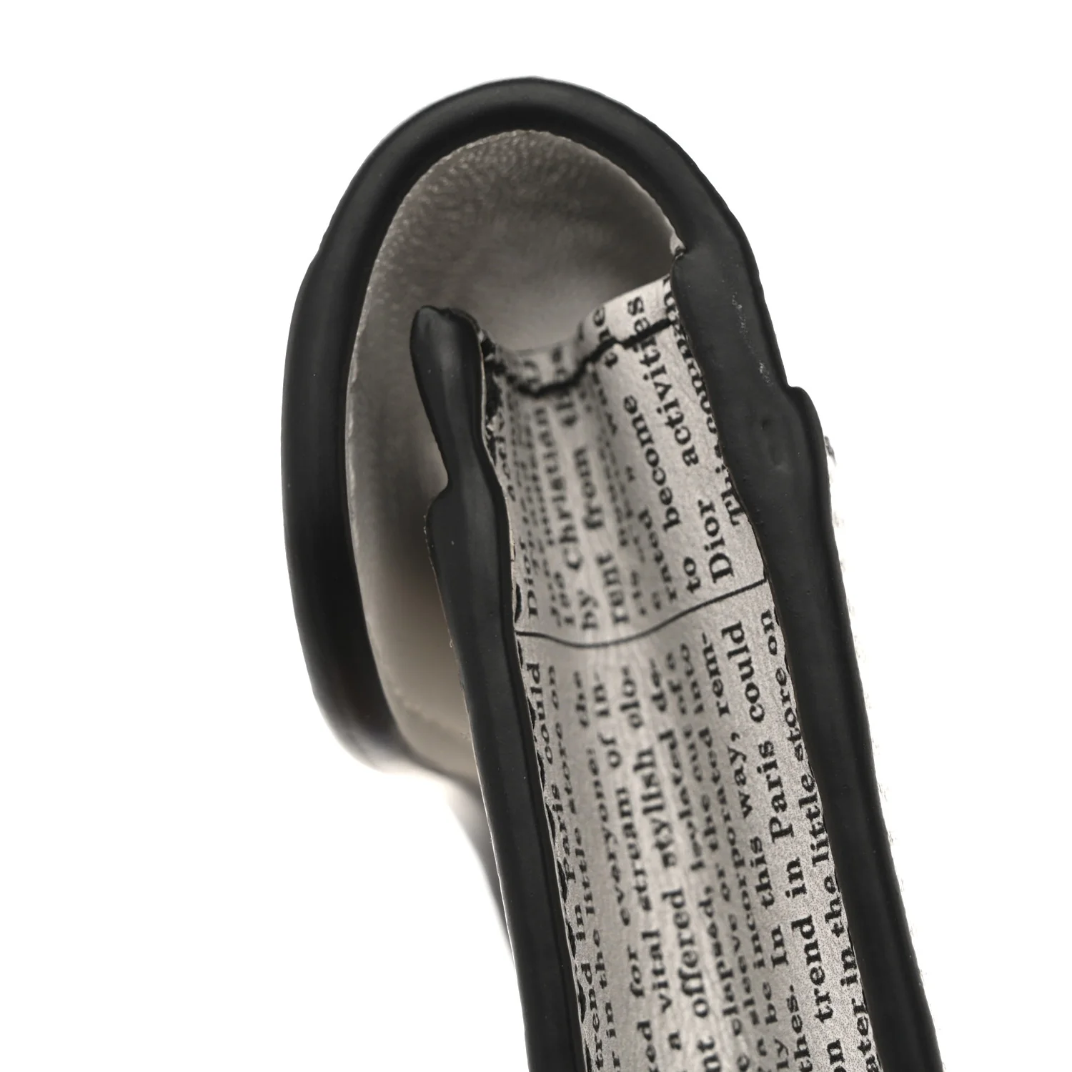 Calfskin Newspaper Printed Saddle Bloom Card Holder White Black - Image 9