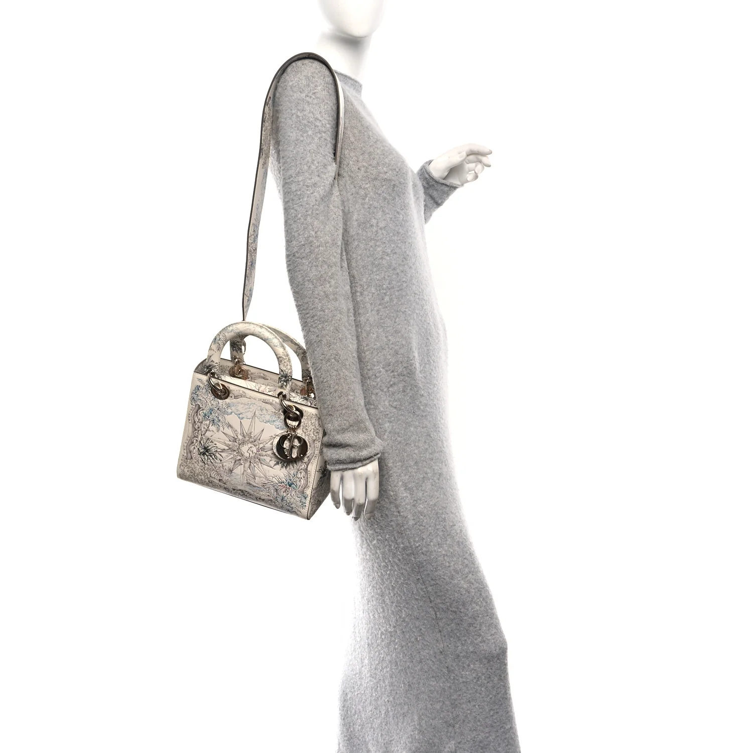 Calfskin Reve d'Infini Print Medium Lady Dior White Multicolor - Image 2