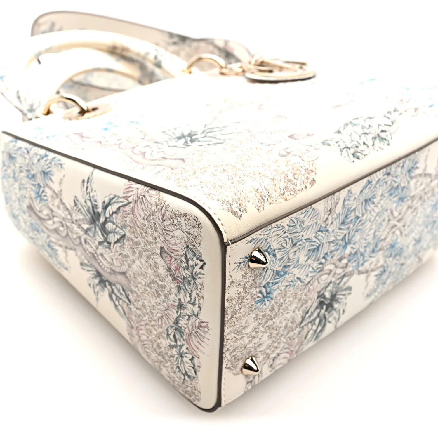 Calfskin Reve d'Infini Print Medium Lady Dior White Multicolor - Image 8