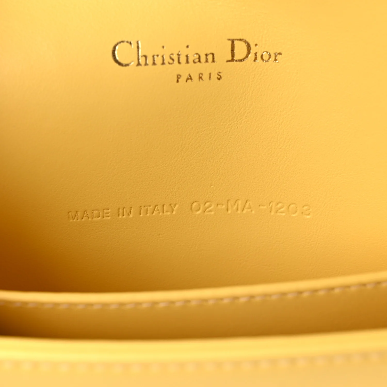 Calfskin Satin Bead Embroidery Lady Dior Clutch Gold Yellow - Image 8