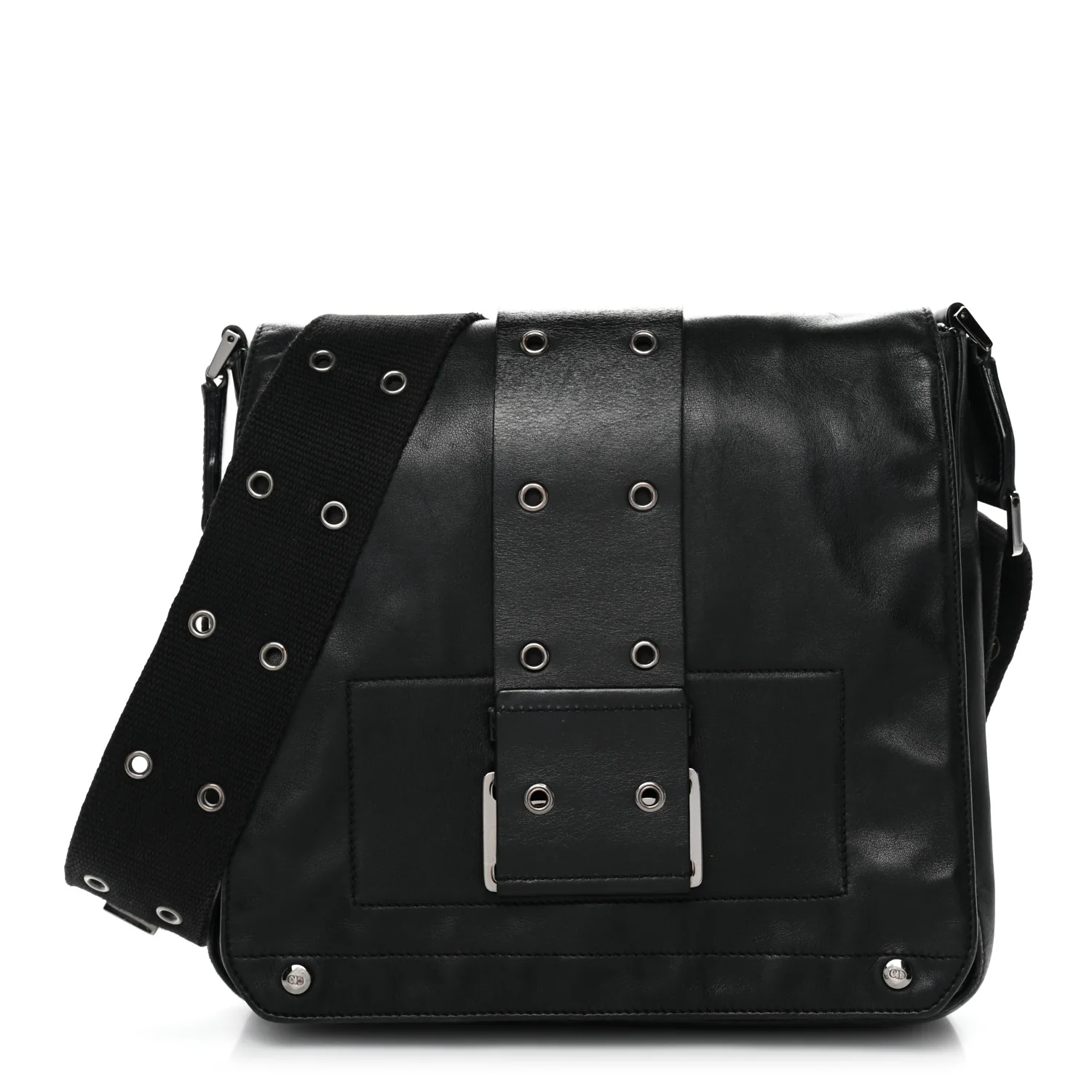 Calfskin Street Chic Messenger Black