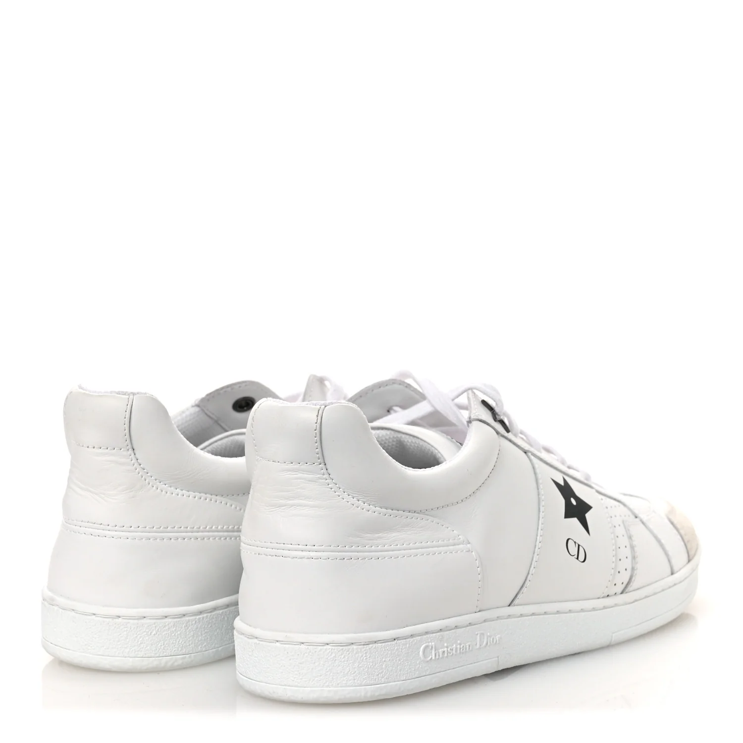 Calfskin Suede Dior Star Low Top Sneakers 39 White - Image 5