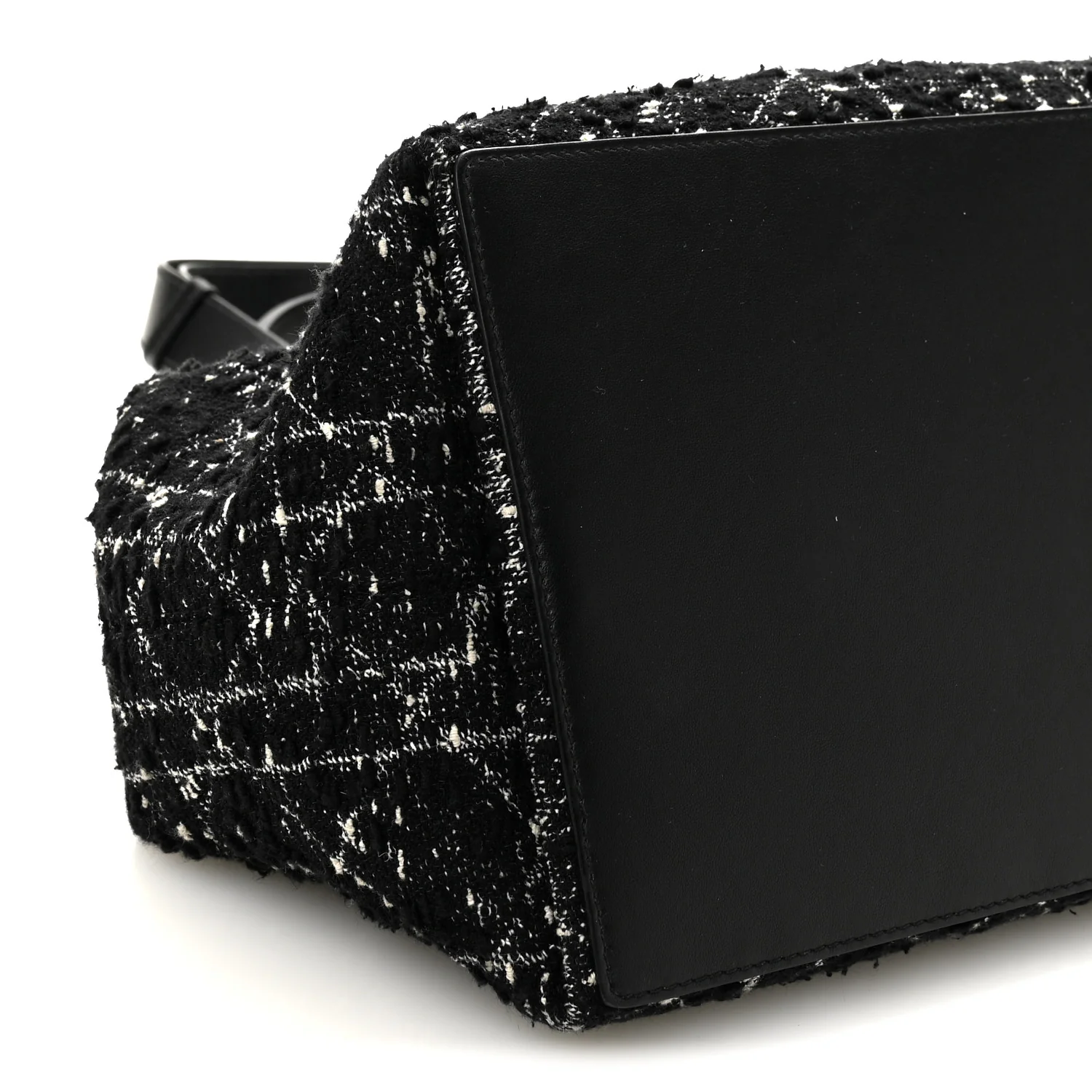 Calfskin Tweed Cannage Medium Toujours Black White - Image 16