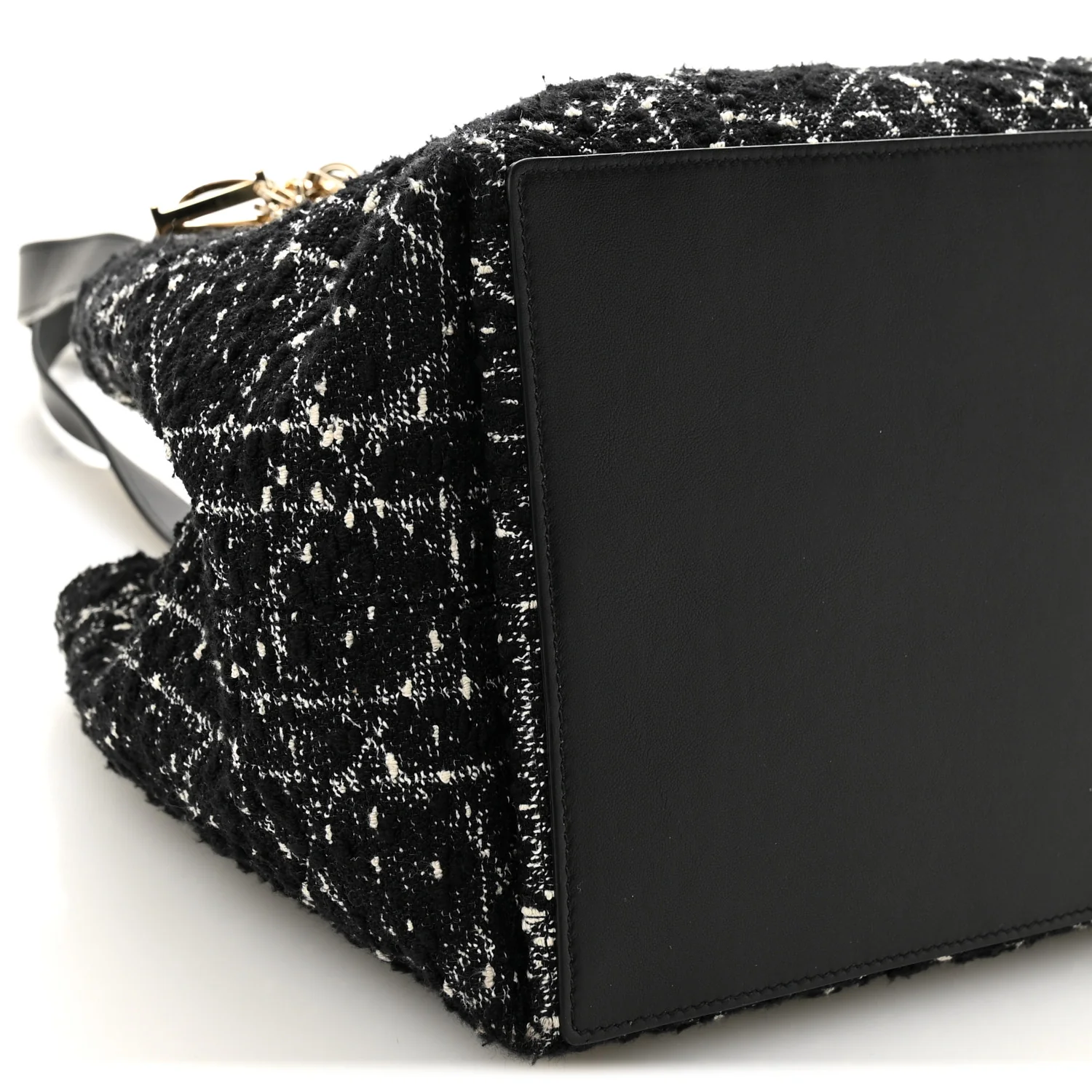 Calfskin Tweed Cannage Medium Toujours Black White - Image 18