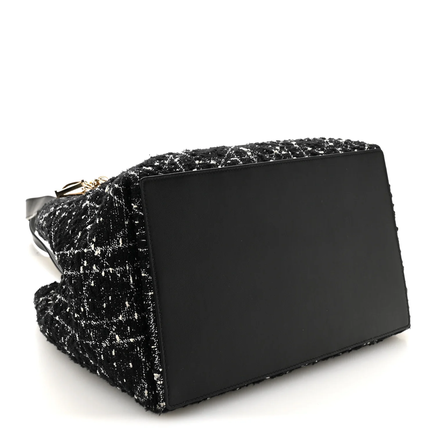 Calfskin Tweed Cannage Medium Toujours Black White - Image 8