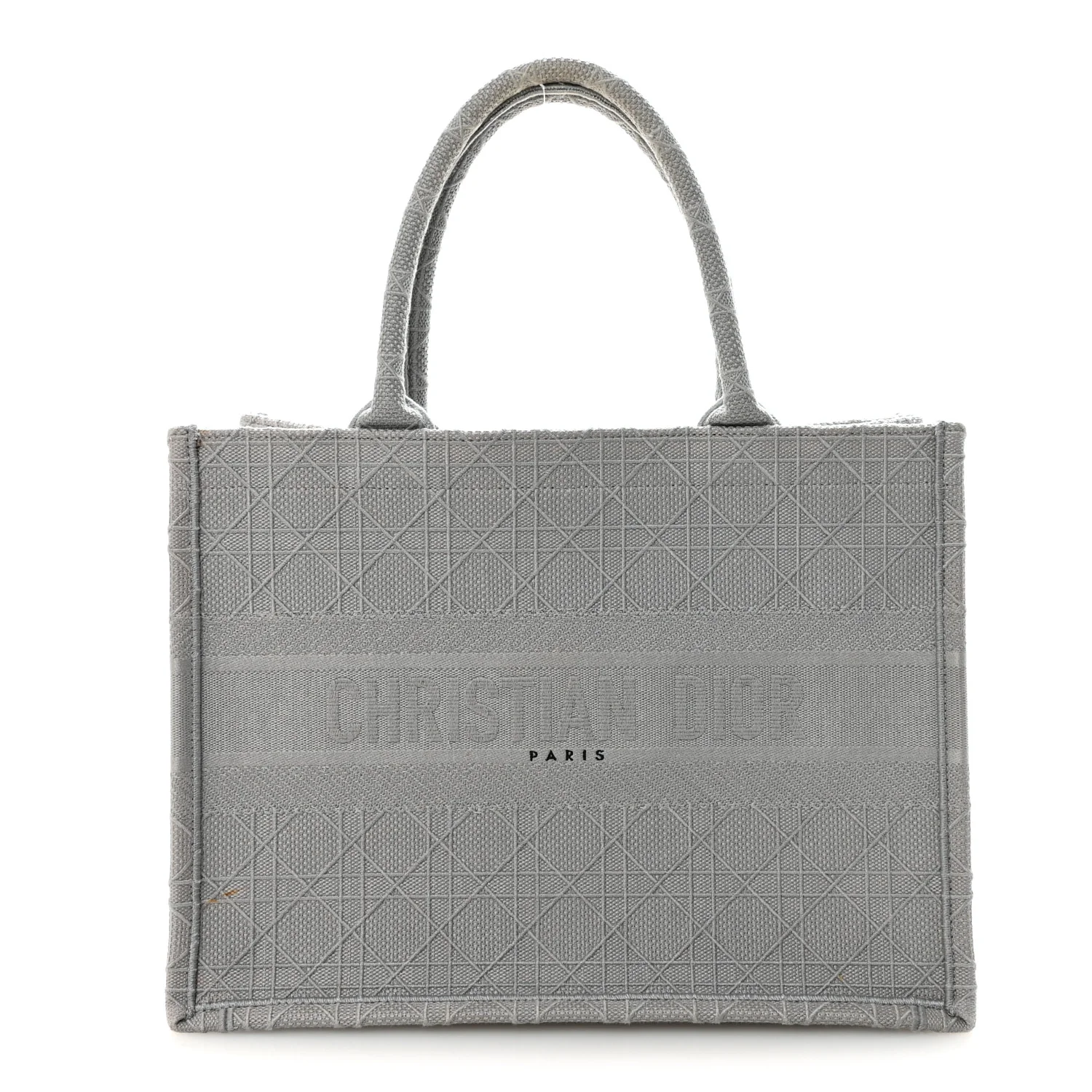 Canvas Embroidered Cannage Medium Book Tote Stone