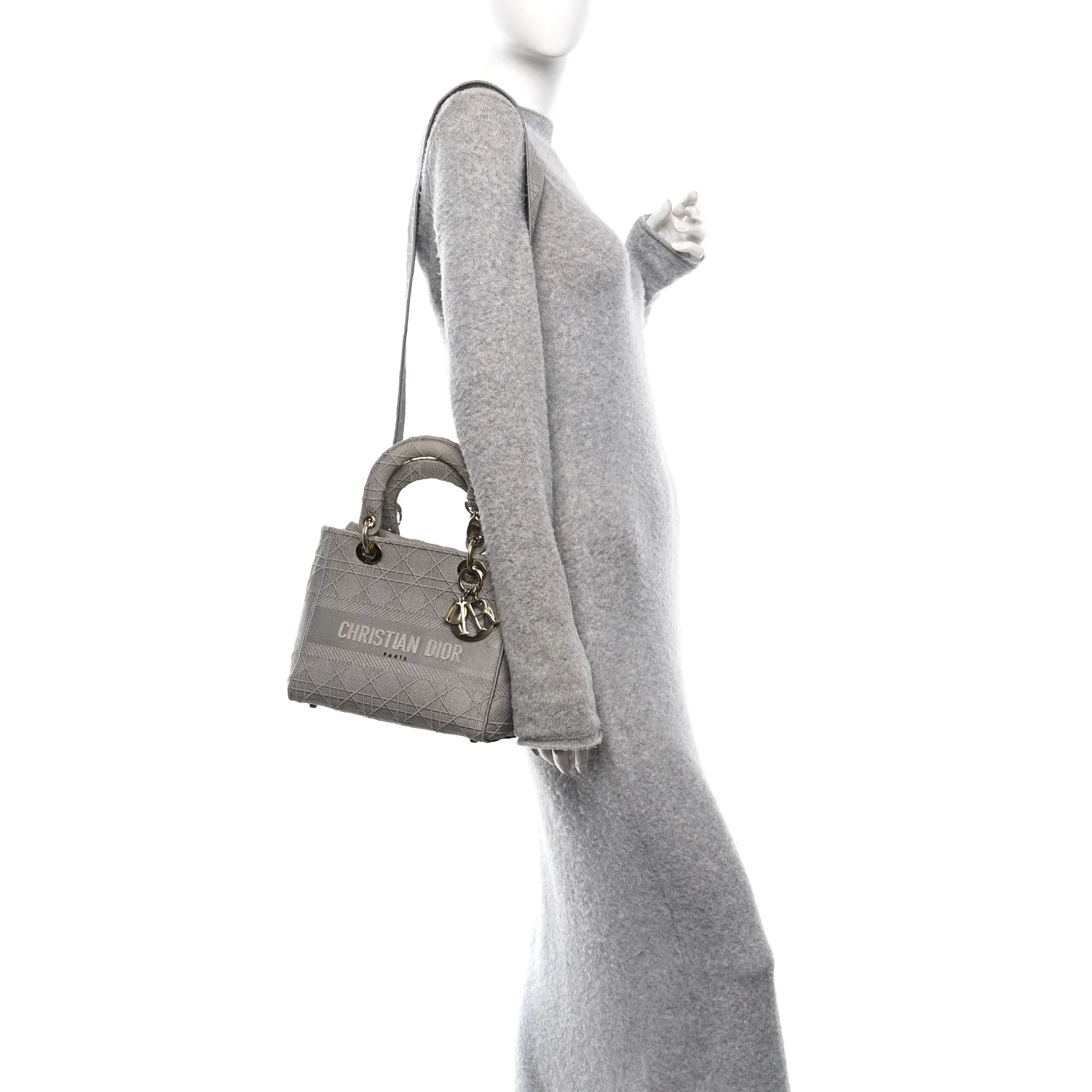 Canvas Embroidered Cannage Medium Lady D-Lite Gray - Image 2