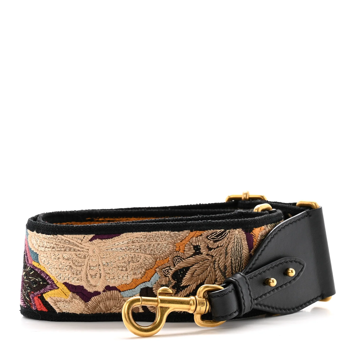 Canvas Embroidered Jardin D'Hive Shoulder Strap Black Multicolor