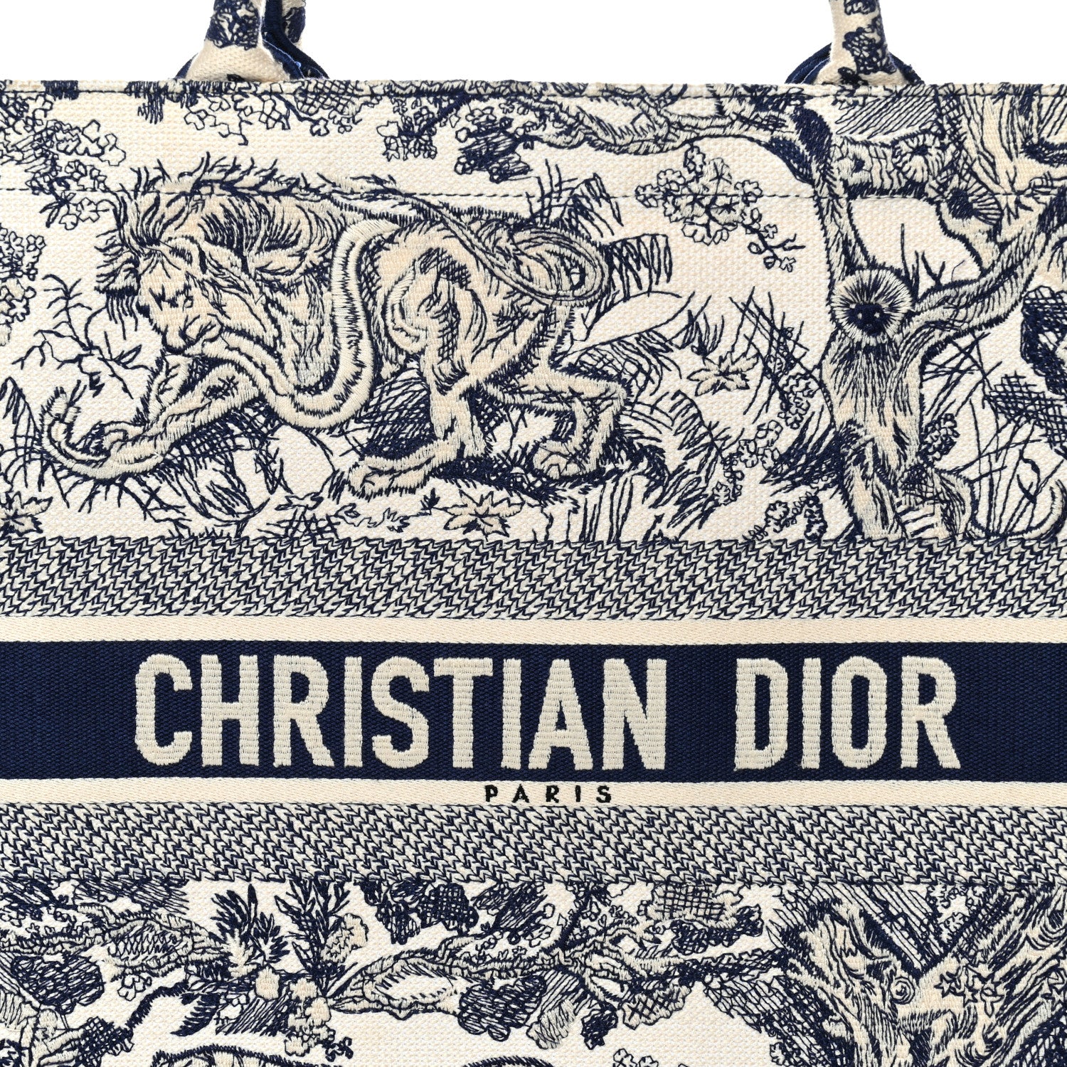 Canvas Embroidered Large Dioriviera Toile De Jouy Book Tote Blue - Image 14