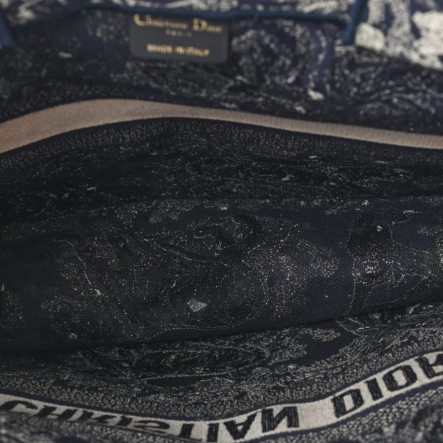 Canvas Embroidered Large Dioriviera Toile De Jouy Reverse Book Tote Blue - Image 5