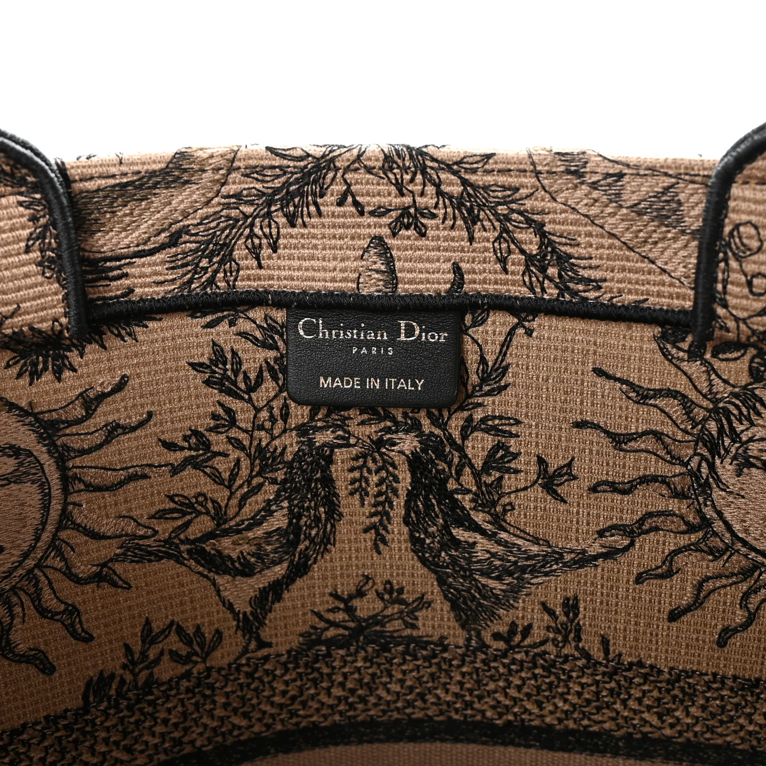 Canvas Embroidered Large Toile de Jouy Soleil Book Tote Beige - Image 6
