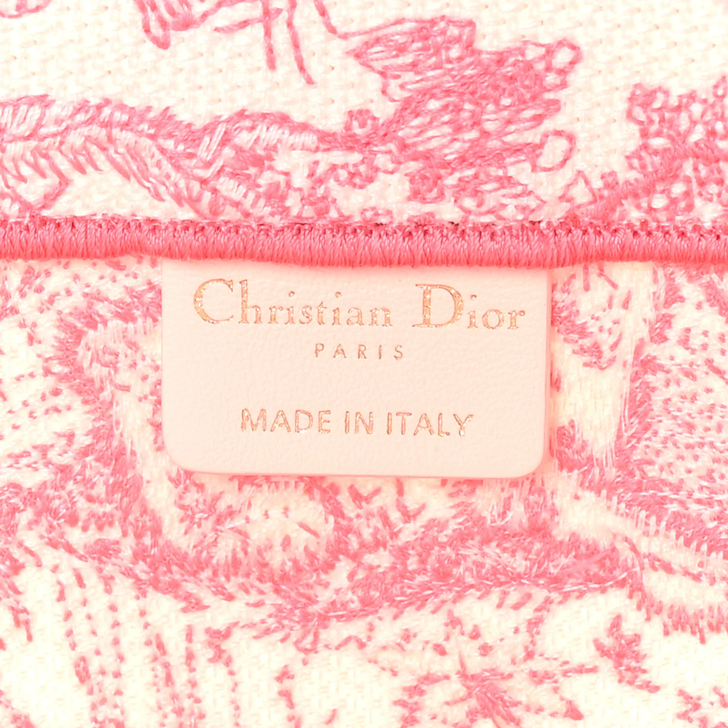Canvas Embroidered Medium Dioriviera Toile De Jouy Book Tote Peony Pink - Image 6