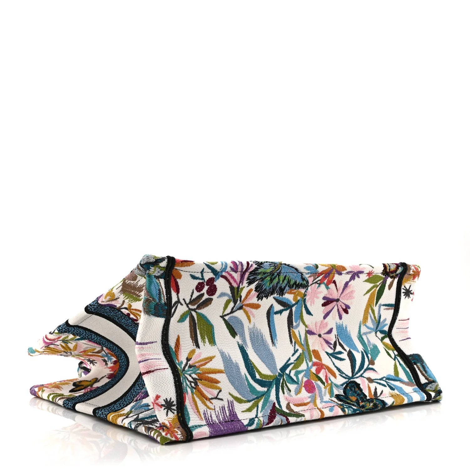 Canvas Embroidered Medium KJouy Fantastica Book Tote Multicolor - Image 4