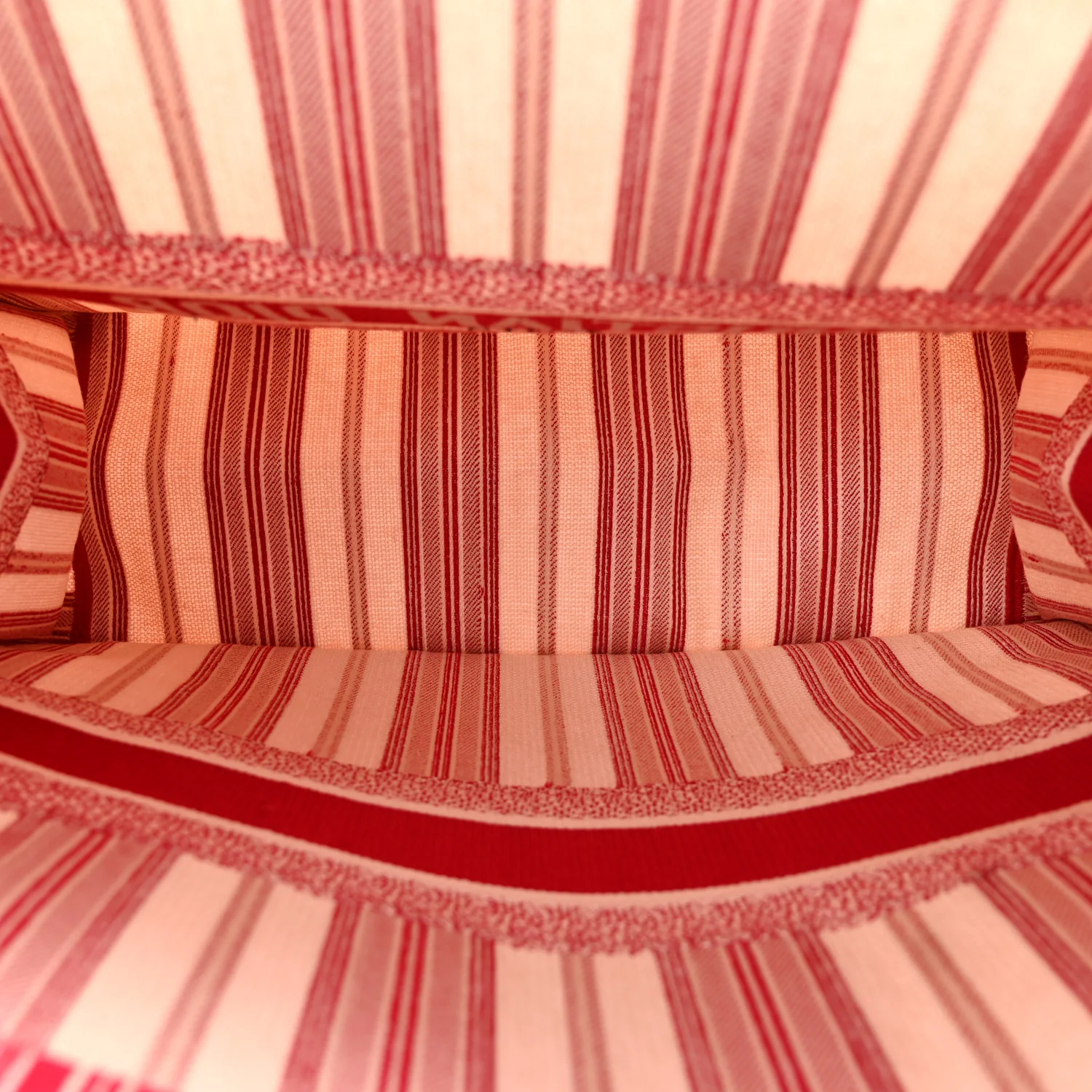 Canvas Embroidered Mykonos Large Striped Book Tote Red - Image 5