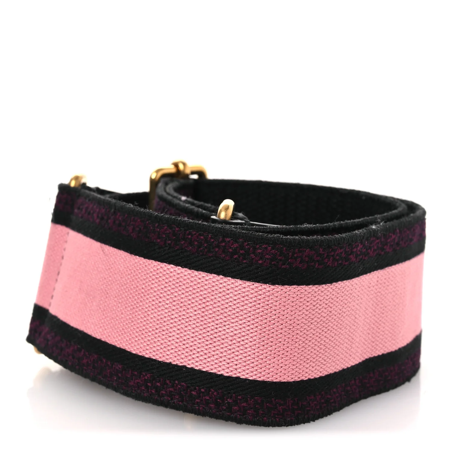 Canvas Embroidered Shoulder Strap Pink Black - Image 2