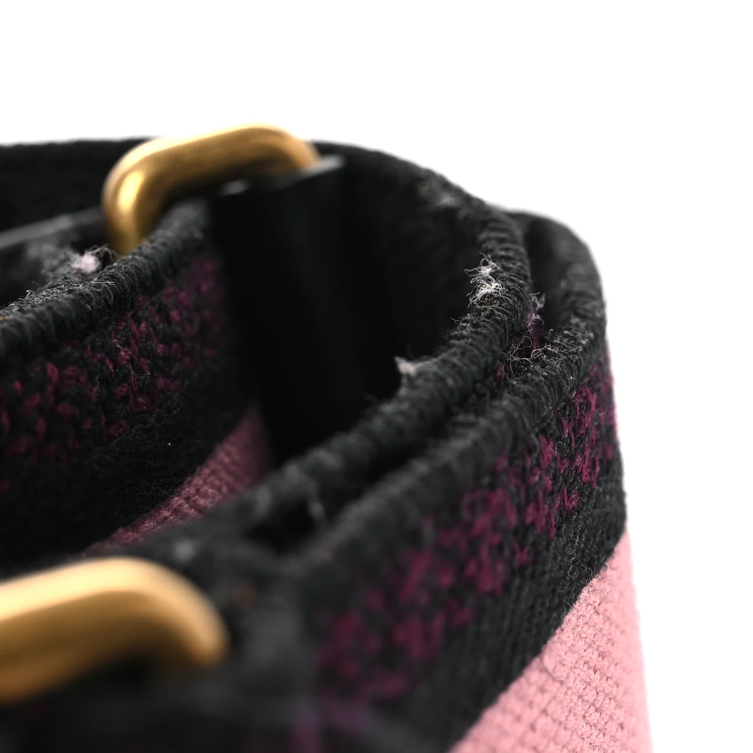 Canvas Embroidered Shoulder Strap Pink Black - Image 6