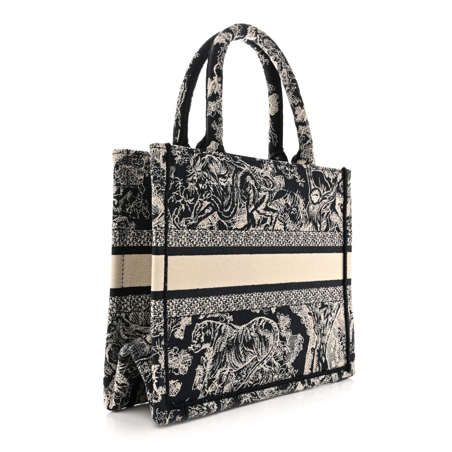 Canvas Embroidered Small Dioriviera Toile De Jouy Book Tote Blue - Image 3