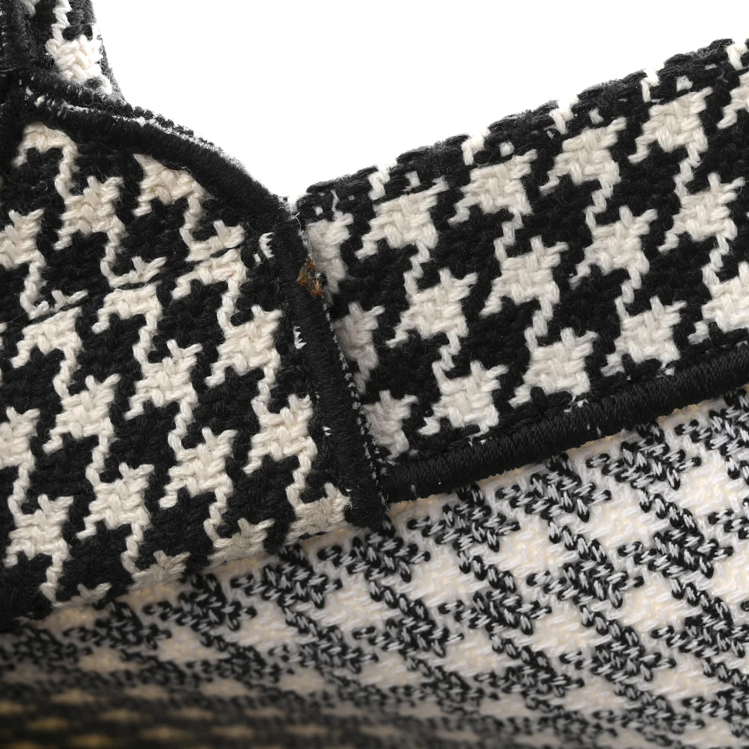 Canvas Houndstooth Embroidered Medium Book Black White - Image 12